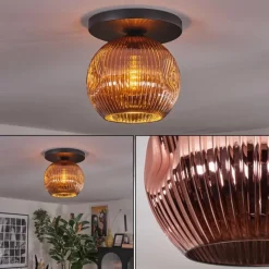 hofstein Ripoll Plafonnier, Boule lumineuse Cuivré, 1 lumière