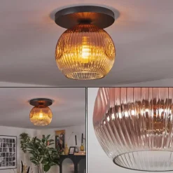 hofstein Ripoll Plafonnier, Boule lumineuse Clair, Cuivré, 1 lumière