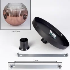 hofstein Ripoll Plafonnier, Boule lumineuse Clair, Cuivré, 1 lumière