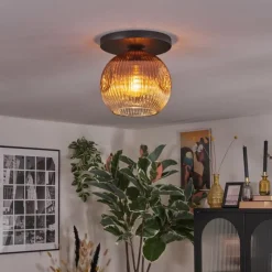 hofstein Ripoll Plafonnier, Boule lumineuse Clair, Cuivré, 1 lumière