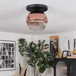 hofstein Ripoll Plafonnier, Boule lumineuse Clair, Cuivré, 1 lumière