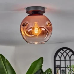 hofstein Ripoll Plafonnier Clair, Cuivré, 1 lumière