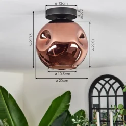 hofstein Ripoll Plafonnier Cuivré, 1 lumière