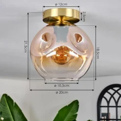 hofstein Ripoll Plafonnier Or, Noir, 1 lumière