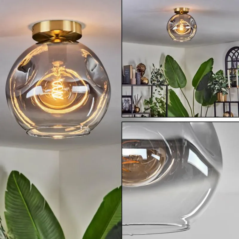 Lampes Dorées-hofstein Ripoll Plafonnier Or, Noir, 1 lumière