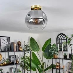 Lampes Dorées-hofstein Ripoll Plafonnier Or, Noir, 1 lumière