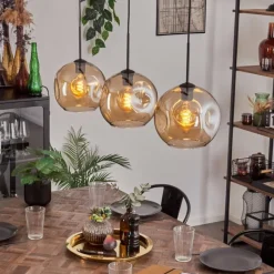 hofstein Ripoll Suspension Ambre, 3 lumières