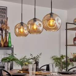 hofstein Ripoll Suspension Ambre, 3 lumières