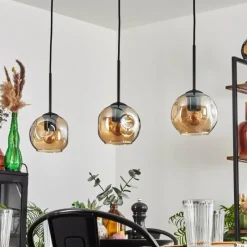 hofstein Ripoll Suspension Ambre, 3 lumières