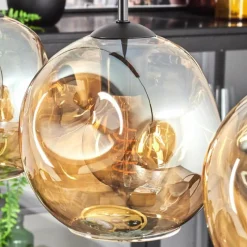 hofstein Ripoll Suspension Ambre, 3 lumières