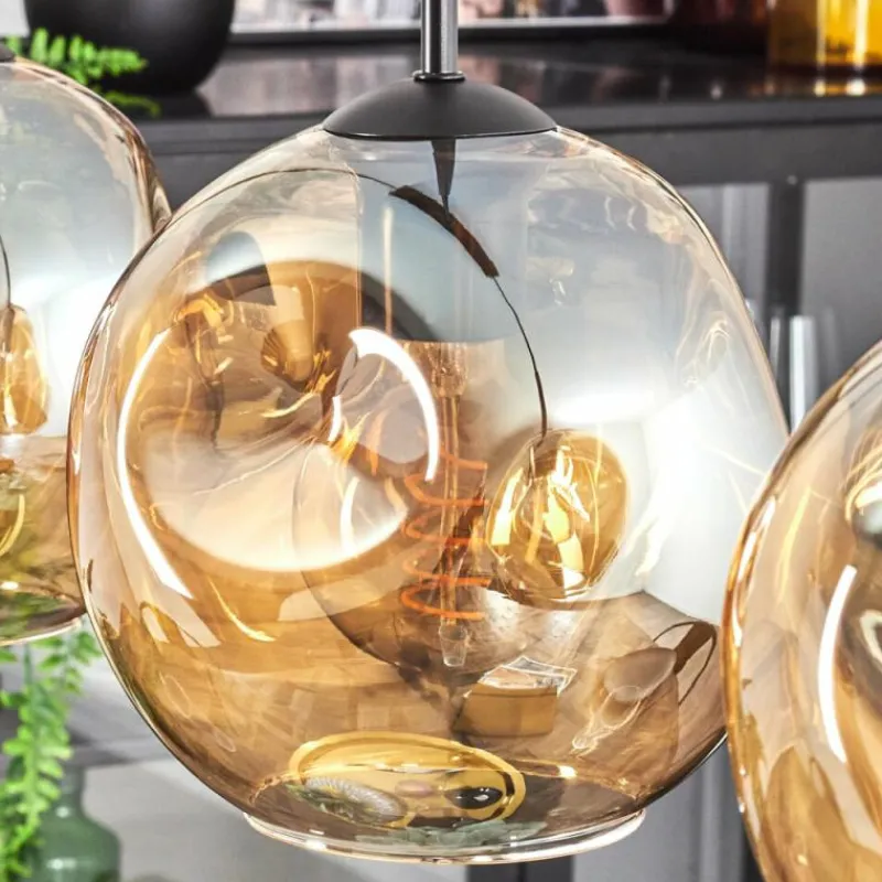 hofstein Ripoll Suspension Ambre, 3 lumières