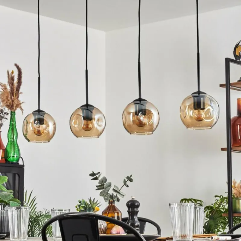 hofstein Ripoll Suspension Ambre, 4 lumières