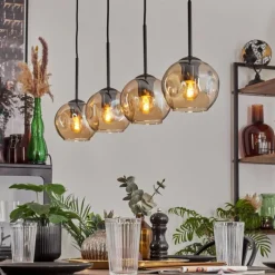 hofstein Ripoll Suspension Ambre, 4 lumières