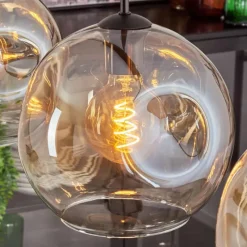 hofstein Ripoll Suspension Ambre, Clair, 3 lumières