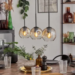 hofstein Ripoll Suspension Ambre, Clair, 3 lumières