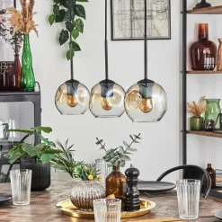 hofstein Ripoll Suspension Ambre, Clair, 3 lumières