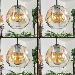 hofstein Ripoll Suspension Ambre, Clair, 3 lumières