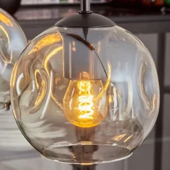 hofstein Ripoll Suspension Ambre, Clair, 4 lumières