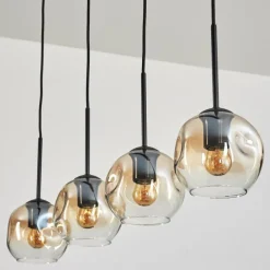 hofstein Ripoll Suspension Ambre, Clair, 4 lumières