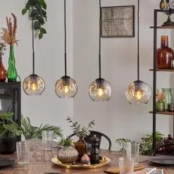 hofstein Ripoll Suspension Ambre, Clair, 4 lumières