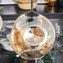 hofstein Ripoll Suspension, Boule lumineuse, Suspension Ambre, 4 lumières