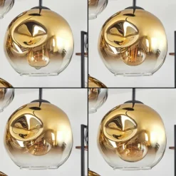 hofstein Ripoll Suspension, Boule lumineuse, Suspension Or, Clair, 4 lumières