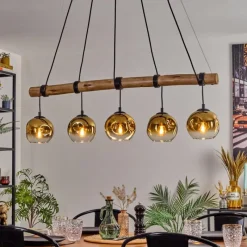 Lampes Dorées-hofstein Ripoll Suspension, Boule lumineuse, Suspension Or, Clair, 5 lumières