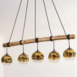 Lampes Dorées-hofstein Ripoll Suspension, Boule lumineuse, Suspension Or, Clair, 5 lumières