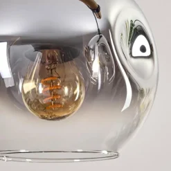 hofstein Ripoll Suspension, Boule lumineuse, Suspension Chrome, Fumé, 5 lumières