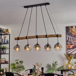 hofstein Ripoll Suspension, Boule lumineuse, Suspension Clair, Fumé, 5 lumières