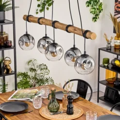 hofstein Ripoll Suspension, Boule lumineuse, Suspension Clair, Fumé, 5 lumières