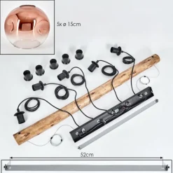 hofstein Ripoll Suspension, Boule lumineuse, Suspension Écru, Noir, 5 lumières