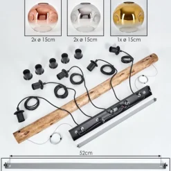 Lampes Dorées-hofstein Ripoll Suspension, Boule lumineuse, Suspension Écru, Noir, 5 lumières