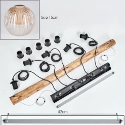 hofstein Ripoll Suspension, Boule lumineuse, Suspension Écru, Noir, 5 lumières