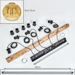 Lampes Dorées-hofstein Ripoll Suspension, Boule lumineuse, Suspension Écru, Noir, 5 lumières