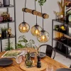 Style Boho-Chic-hofstein Ripoll Suspension, Boule lumineuse, Suspension Écru, Noir, 3 lumières