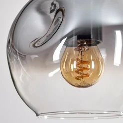 hofstein Ripoll Suspension, Boule lumineuse, Suspension Écru, Noir, 3 lumières