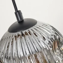 hofstein Ripoll Suspension, Boule lumineuse, Suspension Écru, Noir, 3 lumières