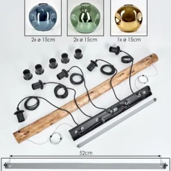 Lampes Dorées-hofstein Ripoll Suspension, Boule lumineuse, Suspension Écru, Noir, 5 lumières