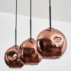 hofstein Ripoll Suspension, Boule lumineuse, Suspension Cuivré, 3 lumières