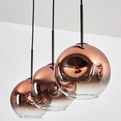 hofstein Ripoll Suspension, Boule lumineuse, Suspension Clair, Cuivré, 3 lumières