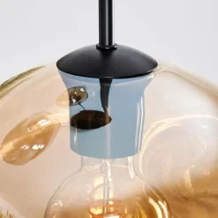 hofstein Ripoll Suspension, Boule lumineuse, Suspension Ambre, Fumé, 3 lumières