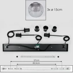 hofstein Ripoll Suspension, Boule lumineuse, Suspension Fumé, 3 lumières