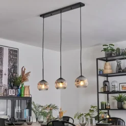 hofstein Ripoll Suspension, Boule lumineuse, Suspension Clair, Fumé, 3 lumières