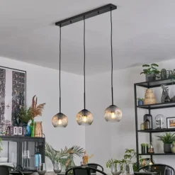 Lampes À Boules-hofstein Ripoll Suspension, Boule lumineuse, Suspension Ambre, Clair, 3 lumières