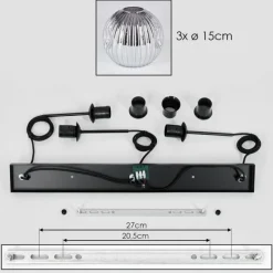 Suspension Verre Fumé-hofstein Ripoll Suspension, Boule lumineuse, Suspension Chrome, Fumé, 3 lumières