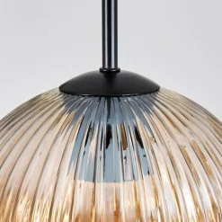 hofstein Ripoll Suspension, Boule lumineuse, Suspension, Suspension grappe Ambre, Clair, Fumé, 3 lumières