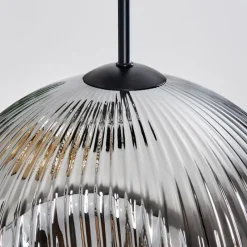 hofstein Ripoll Suspension, Boule lumineuse, Suspension, Suspension grappe Ambre, Chrome, Fumé, 3 lumières