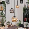 hofstein Ripoll Suspension, Boule lumineuse, Suspension, Suspension grappe Ambre, Chrome, Fumé, 3 lumières