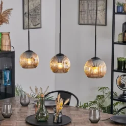 hofstein Ripoll Suspension, Boule lumineuse, Suspension Ambre, 3 lumières